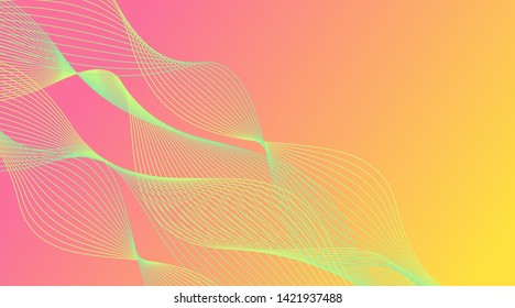 Gradient Wave Lines Background Layout Template suitable for Web Banner, Landing Page, Flyer, Poster, Brochure, Presentation