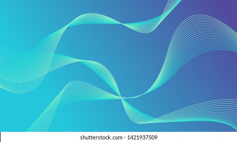 Gradient Wave Lines Background Layout Template suitable for Web Banner, Landing Page, Flyer, Poster, Brochure, Presentation