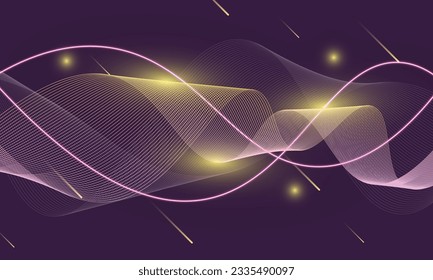 Gradient wave lines background. Vector illustration. New way of your design.