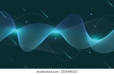 Gradient wave lines background. Vector illustration. Smart design for your business advert.