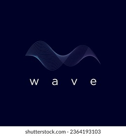 Gradient wave lines Logo design. wave symbol making from lines concept logo design. Logo template. wave square logo, symbol, badges, icons, monogram, social media.