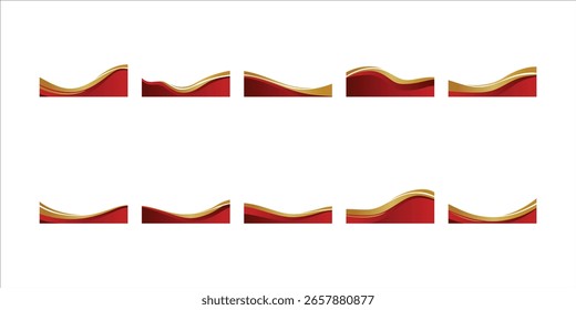 Ilustração do conjunto de cabeçalhos de luxo Gradient Wave 