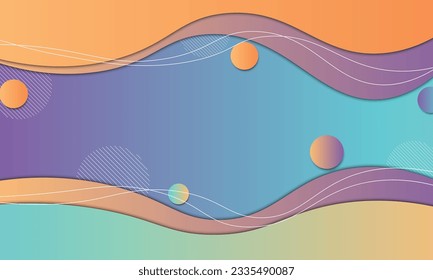 Estilo de recorte de ondas degradadas con fondo de líneas blancas.