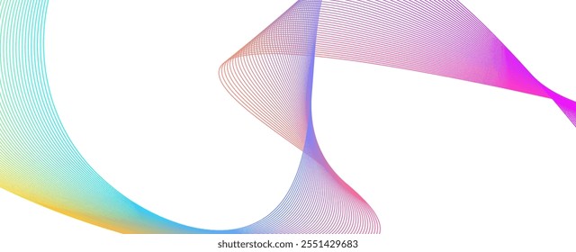 Gradient wave pattern on white