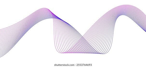 Gradient wave pattern on white