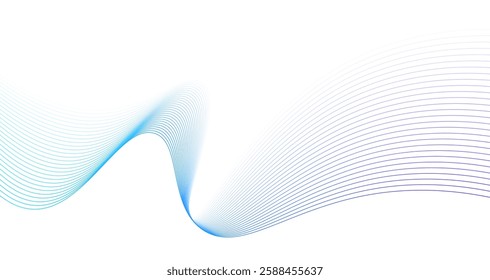 Gradient wave pattern on white