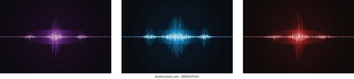 Gradient waveforms in purple, cyan, and red color spectrums