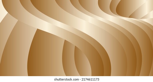 Gradient waves with silk gold glitter. Abstract cover design, banner, background