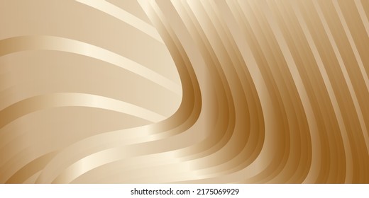 Gradient waves with silk gold glitter. Abstract cover design, banner, background