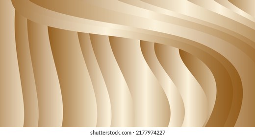Gradient waves with silk gold glitter. Abstract cover design, banner, background
