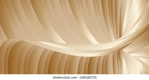 Gradient waves with silk gold glitter. Abstract cover design, banner, background