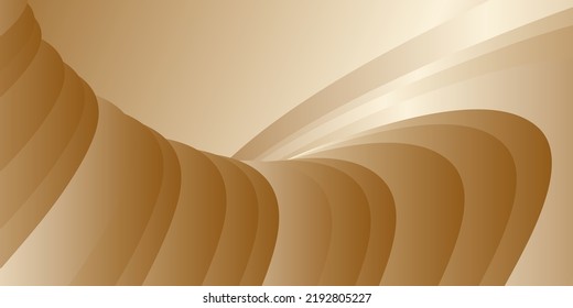 Gradient waves with silk gold glitter. Abstract cover design, banner, background