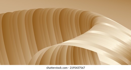 Gradient waves with silk gold glitter. Abstract cover design, banner, background