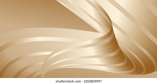Olas degradadas con brillo de oro de seda. Diseño abstracto de portada, pancarta, fondo