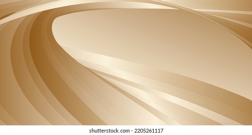 Gradient waves with silk gold glitter. Abstract cover design, banner, background