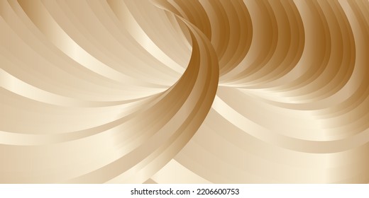 Gradient waves with silk gold glitter. Abstract cover design, banner, background