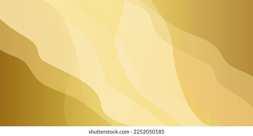 Gradient wavy background in beige and yellow tones. Vector illustration