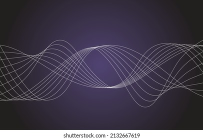 gradient wavy digital line dark blue background