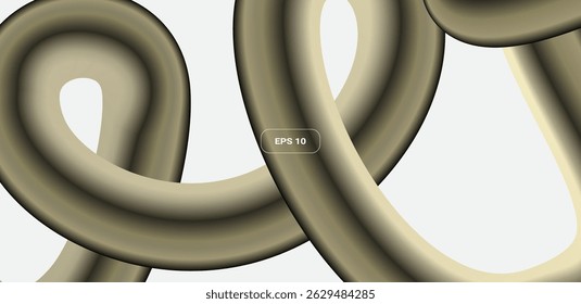 Formas geométricas douradas, gradientes e onduladas. Ilustração vetorial na moda.