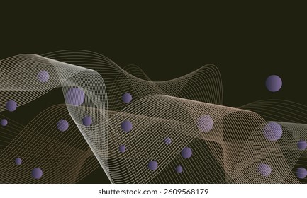 Gradient wavy lines with circle on background. Design for poster.