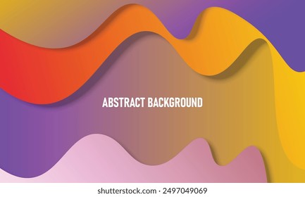 Gradient wavy in paper cut style background. New template for your brand book.