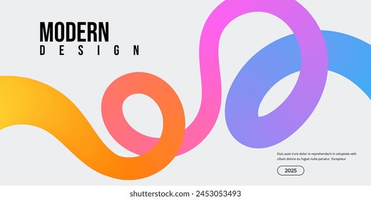 Gradient wavy shape, abstract colorful background. Technology, innovation, business concept