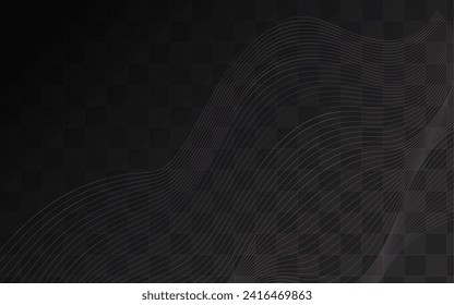 Gradient Wavy Smooth Vector Transparent Background. Bright Wave Abstract Banner. Dynamic Element Motion Brochure. Digital Flow Sound Design.