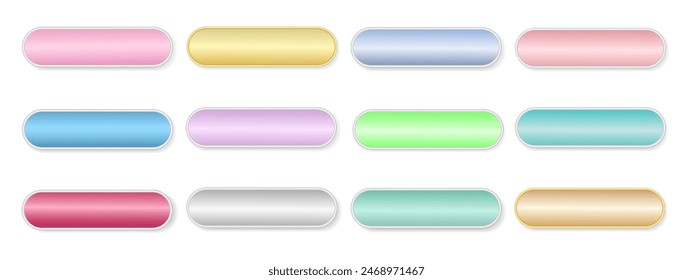 Gradient Web Buttons Set. Blank buttons for web site, UI, mobile devices. Vector illustration