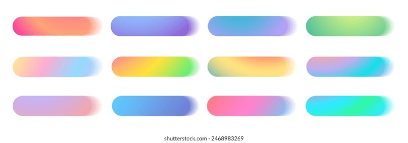 Gradient Web Buttons Set. Blank buttons for web site, UI, mobile devices. Vector illustration