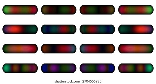 Definição De Botões Gradiente Da Web. Botões em branco para site da Web, interface do usuário, dispositivos móveis. Ilustração vetorial