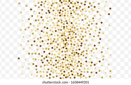 Gradient Wedding Glitter Illustration. Luxury Dot Background. Yellow Confetti Metallic Pattern. Shiny Circle Frame. Gold Shine Card.