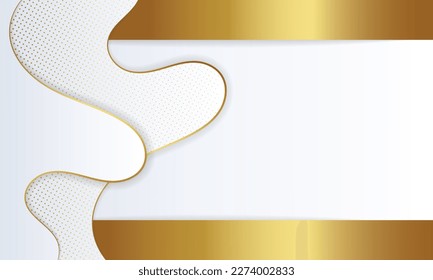 Fondo blanco degradado con texturas doradas. - Vector.