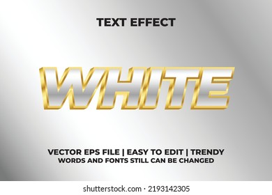 Gradient White Gold 3D Text Effect With Gradient White Background Template Design 