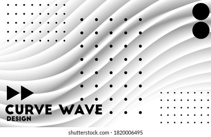 fondo de diseño de onda 3d de color gris y blanco degradado