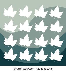 gradient white leaf pattern on gray background flat icon vector