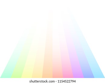 Gradient white to rainbow pastel and extended wall. Vector background.