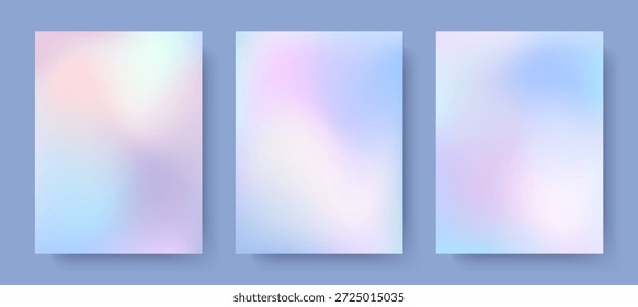 Gradient winter backgrounds in soft pastel colors.Vector aurora banners in blue,pink,purple,white.Dreamy watercolor wallpapers.Delicate minimal designs for prints;ad,covers;branding.