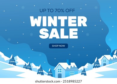 gradient winter sale promotion background illustration