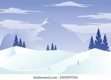 Fondo de paisaje de temporada de invierno gradiente