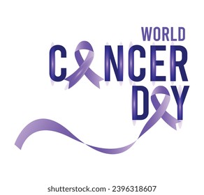 ilustración vectorial del día mundial del cáncer de gradiente con cinta