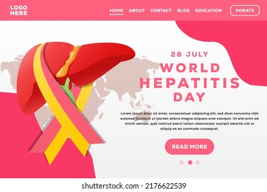 gradient world hepatitis day 28 july illustration with ribbon