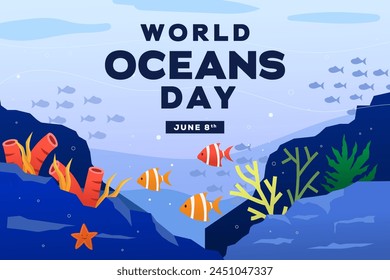 gradient world ocean day background illustration vector design