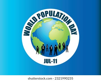 Gradient World population day banner on logo style