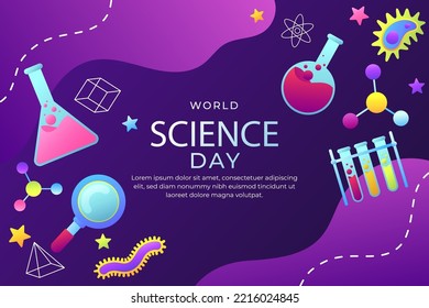 Gradient world science day background Vector illustration. - Shutterstock ID 2216024845