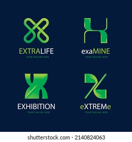 plantilla de logotipo de letras de degradado x vector