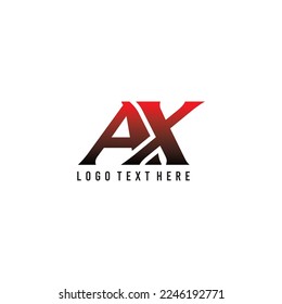 Gradient Xolor AX initials letters logo, AX font, black and red gradient color initials, AX monogram, business logo, A, X, AX