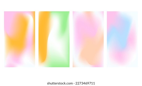 Gradient y2k aura background  Holographic pattern for stories poster design  Iridescent aurora frame and smooth ombre effect  Aesthetic groovy ig blurry cover from 2000s vibe 