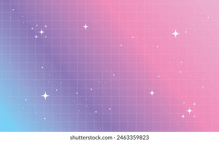 Gradient y2k background, Pastel Neon Holographic Mesh Gradient Abstract Background with Copy Space and Handdrawn Kawaii Y2K.