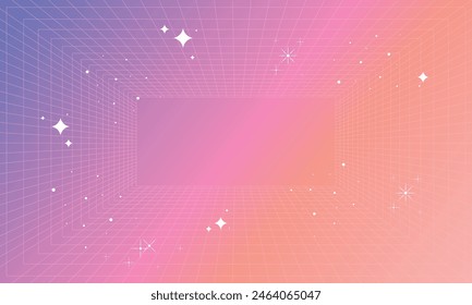 Gradient y2k background, Pastel Neon Holographic Mesh Gradient Abstract Background with Copy Space and Handdrawn Kawaii Y2K.