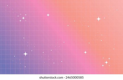 Gradient y2k Hintergrund, Pastell Neon Holografischer Mesh Gradient Abstrakter Hintergrund mit Textbereich und handgezeichnet Kawaii Y2K.